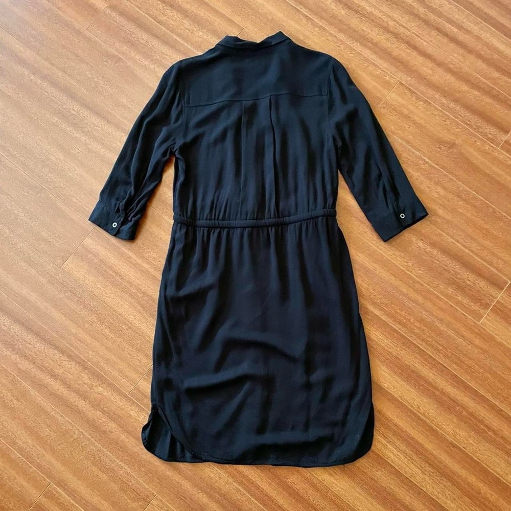 Old Navy Black Button-Front Midi Shirt Dress - Picture 6 of 8